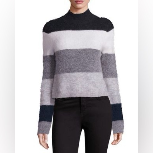 Equipment Ren Striped Mockneck Sweater - Picture 1 of 14
